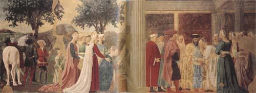 Piero della Francesca The Discovery of the Wood of the True Cross and The Meeting of Solomon and the Queen of Sheba (mk08) Germany oil painting art